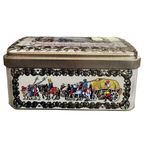 Vtg Nuremberg Lebkuchen Tin Box 400-Year Anniversary Design Gottfried Wicklein - Picture 2 of 8